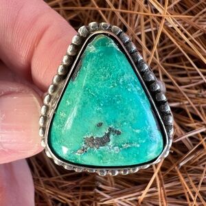 Huge vintage sterling Navajo Turquoise ring